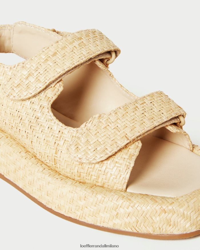 esso Loeffler Randall donne sandalo con plateau in rafia Blaise naturale T4022J101 scarpe