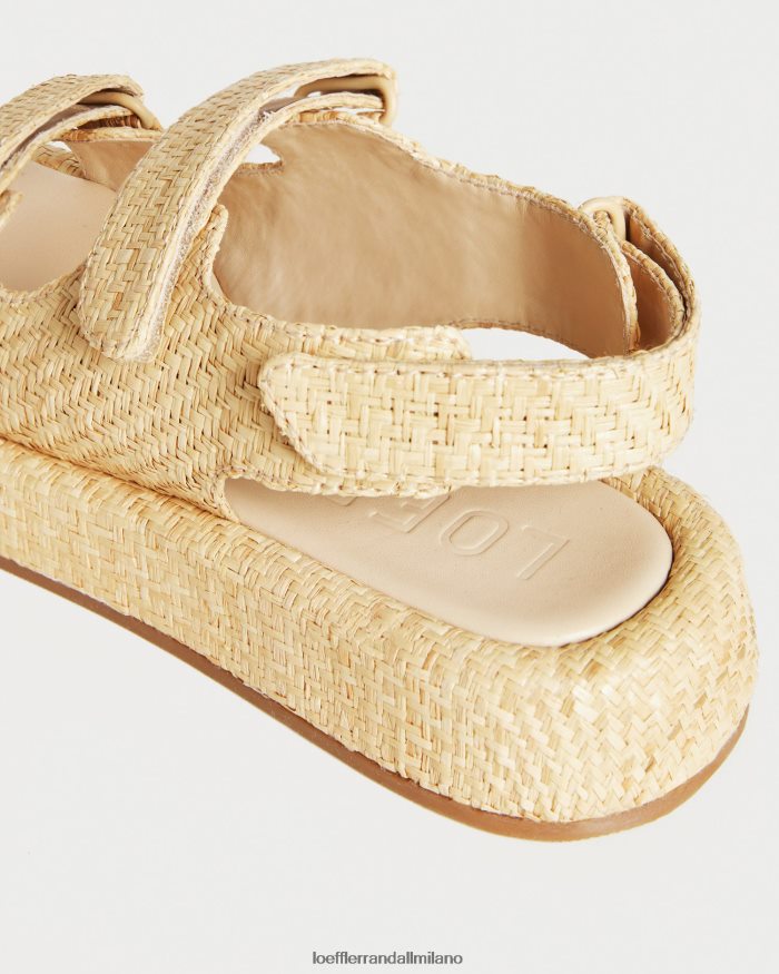esso Loeffler Randall donne sandalo con plateau in rafia Blaise naturale T4022J101 scarpe