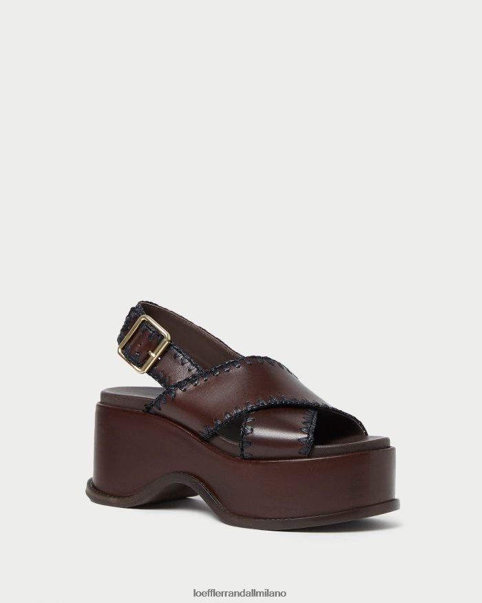 esso Loeffler Randall donne sandalo con plateau mae espresso/nero T4022J129 scarpe