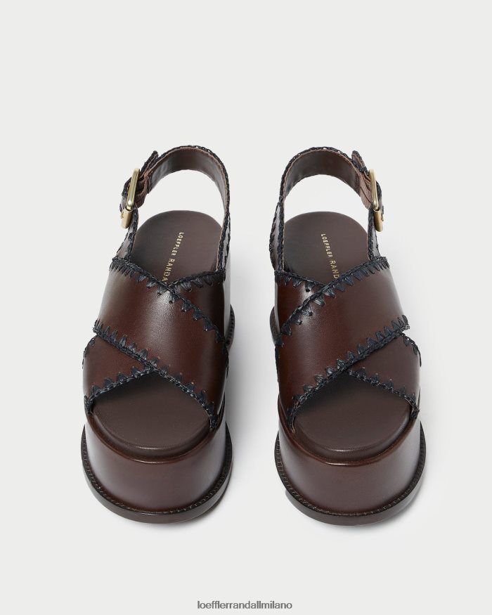 esso Loeffler Randall donne sandalo con plateau mae espresso/nero T4022J129 scarpe