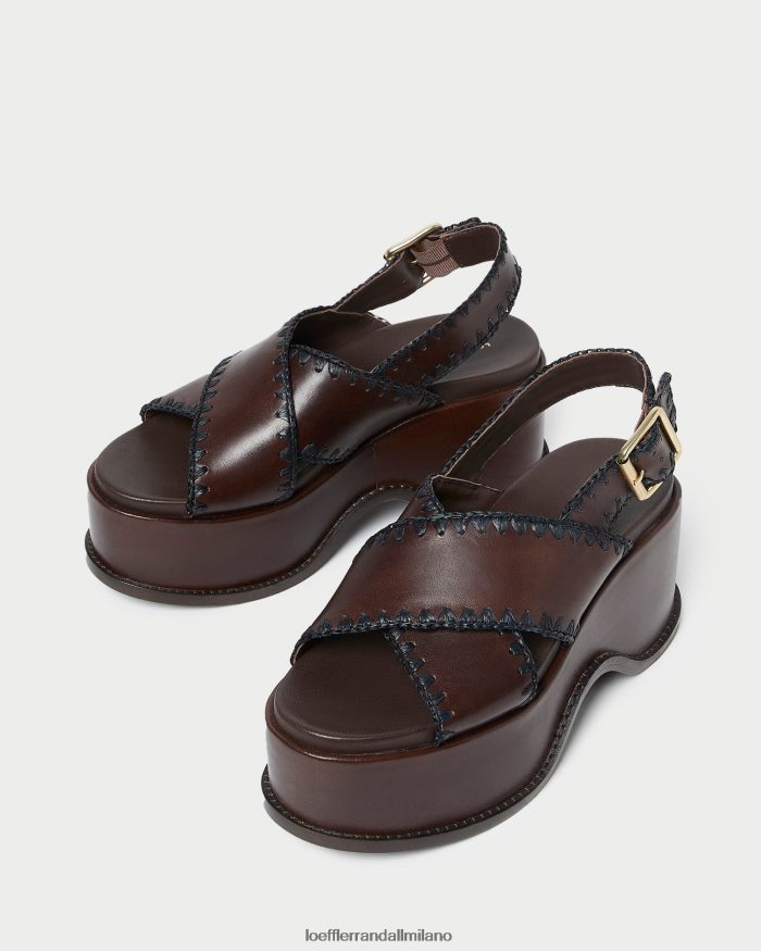 esso Loeffler Randall donne sandalo con plateau mae espresso/nero T4022J129 scarpe