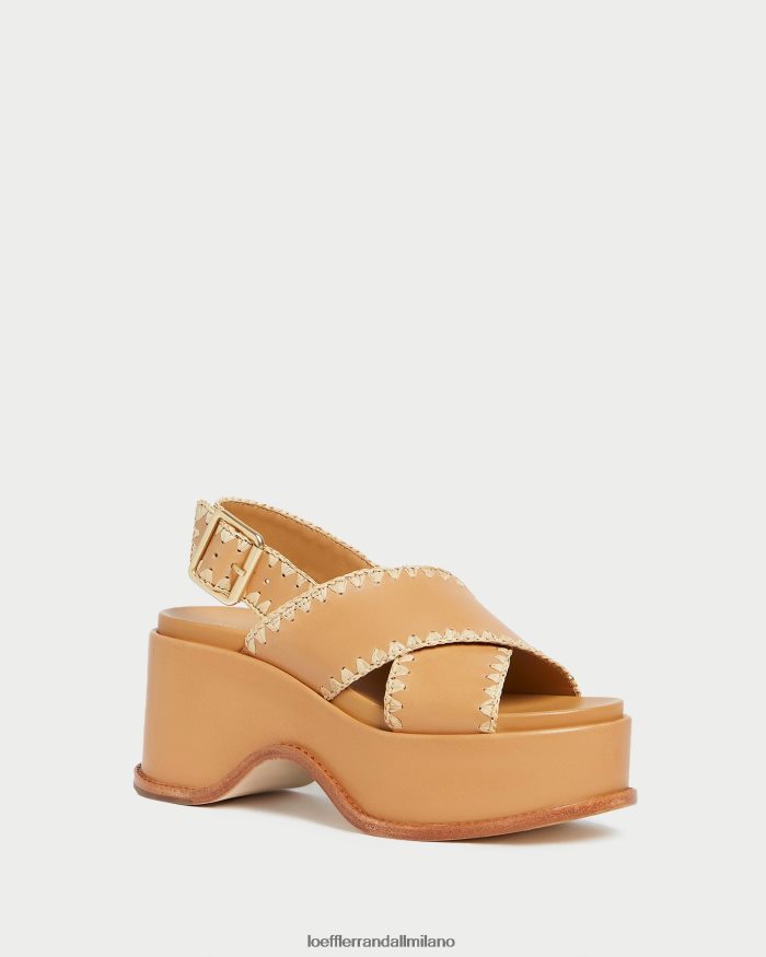 esso Loeffler Randall donne sandalo con plateau mae miele/naturale T4022J128 scarpe