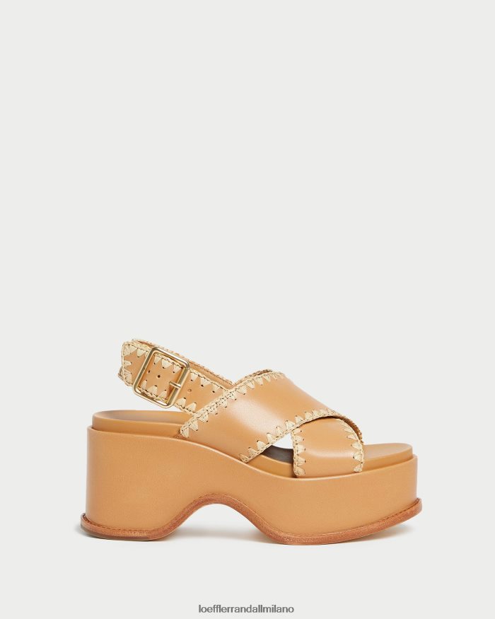 esso Loeffler Randall donne sandalo con plateau mae miele/naturale T4022J128 scarpe