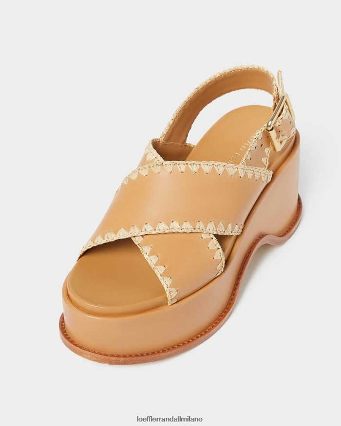 esso Loeffler Randall donne sandalo con plateau mae miele/naturale T4022J128 scarpe