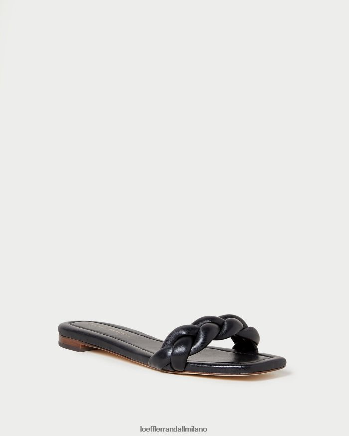 esso Loeffler Randall donne sandalo intrecciato jackson nero T4022J117 scarpe