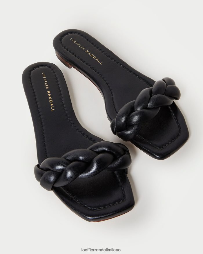 esso Loeffler Randall donne sandalo intrecciato jackson nero T4022J117 scarpe