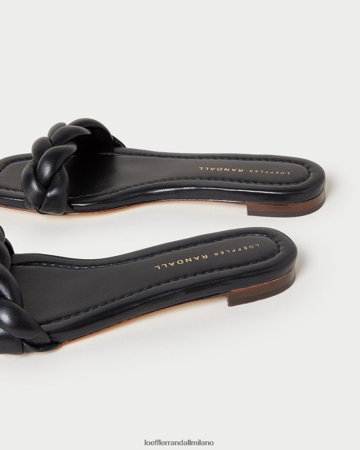 esso Loeffler Randall donne sandalo intrecciato jackson nero T4022J117 scarpe