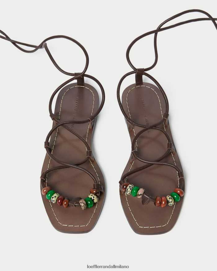 esso Loeffler Randall donne sandalo stringato con nodo colleen cioccolato T4022J134 scarpe