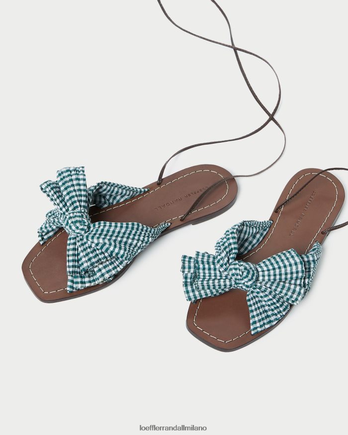 esso Loeffler Randall donne scivolo con fiocco in peonia mini percalle verde T4022J136 scarpe