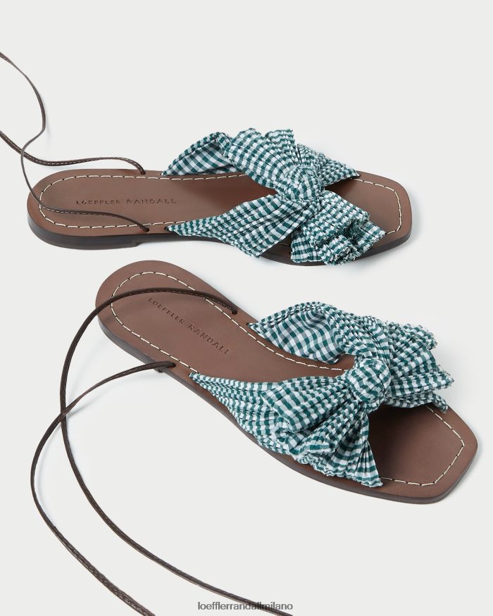 esso Loeffler Randall donne scivolo con fiocco in peonia mini percalle verde T4022J136 scarpe