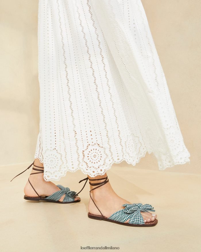 esso Loeffler Randall donne scivolo con fiocco in peonia mini percalle verde T4022J136 scarpe