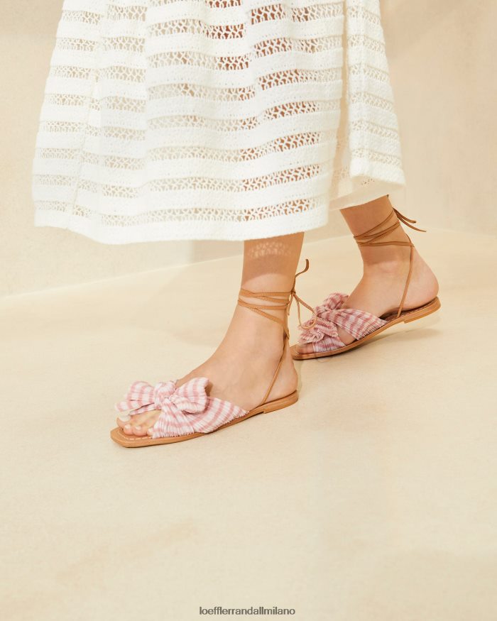 esso Loeffler Randall donne scivolo con fiocco in peonia percalle rosa tenue T4022J131 scarpe