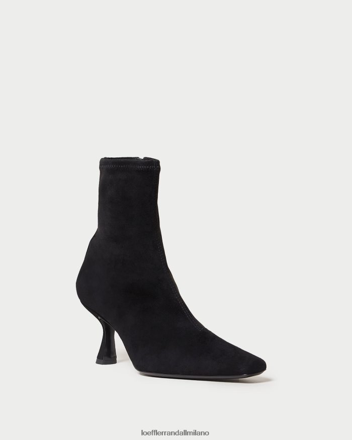 esso Loeffler Randall donne Stivaletto curvo in pelle scamosciata Thandy nero T4022J289 scarpe