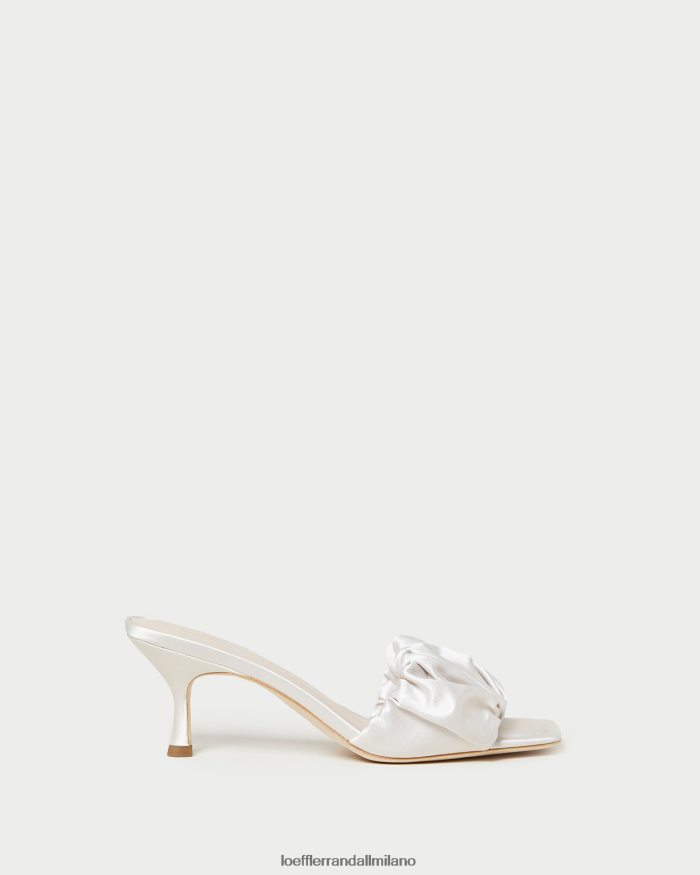 esso Loeffler Randall donne Ciabatta bianca con tacco gattino crema T4022J65 scarpe
