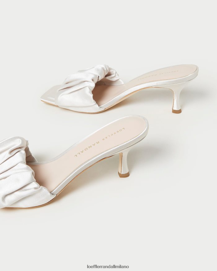 esso Loeffler Randall donne Ciabatta bianca con tacco gattino crema T4022J65 scarpe