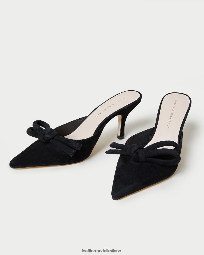 esso Loeffler Randall donne amyra fiocco gattino mulo nero T4022J57 scarpe