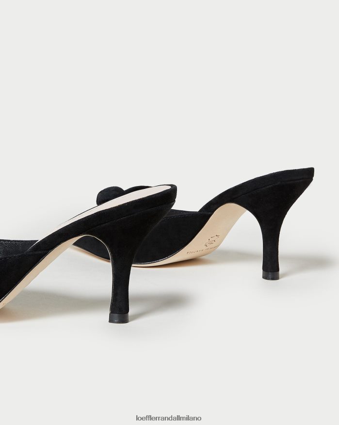 esso Loeffler Randall donne amyra fiocco gattino mulo nero T4022J57 scarpe