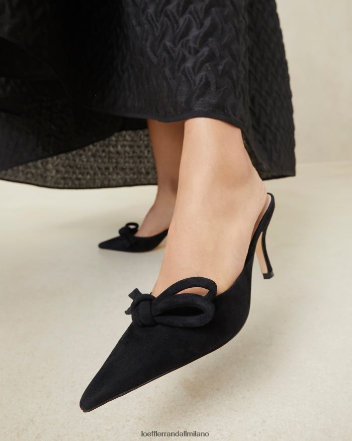 esso Loeffler Randall donne amyra fiocco gattino mulo nero T4022J57 scarpe