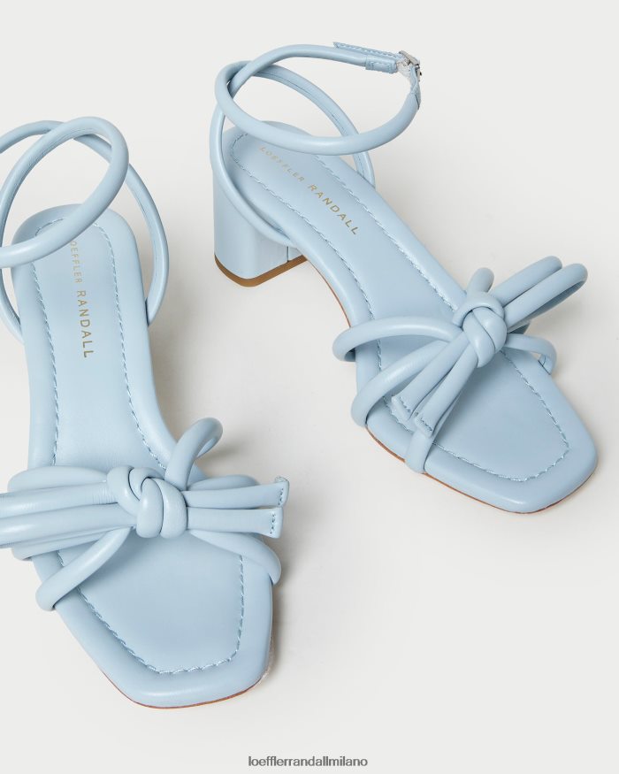 esso Loeffler Randall donne mikel sandalo con fiocco e tacco medio blu T4022J40 scarpe