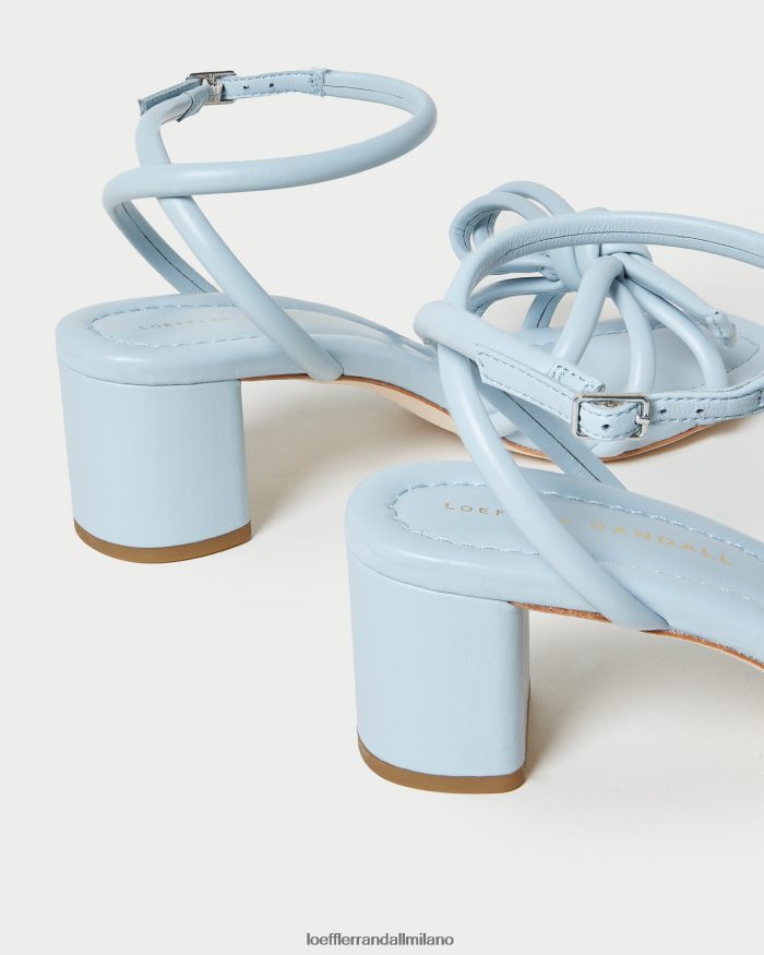 esso Loeffler Randall donne mikel sandalo con fiocco e tacco medio blu T4022J40 scarpe