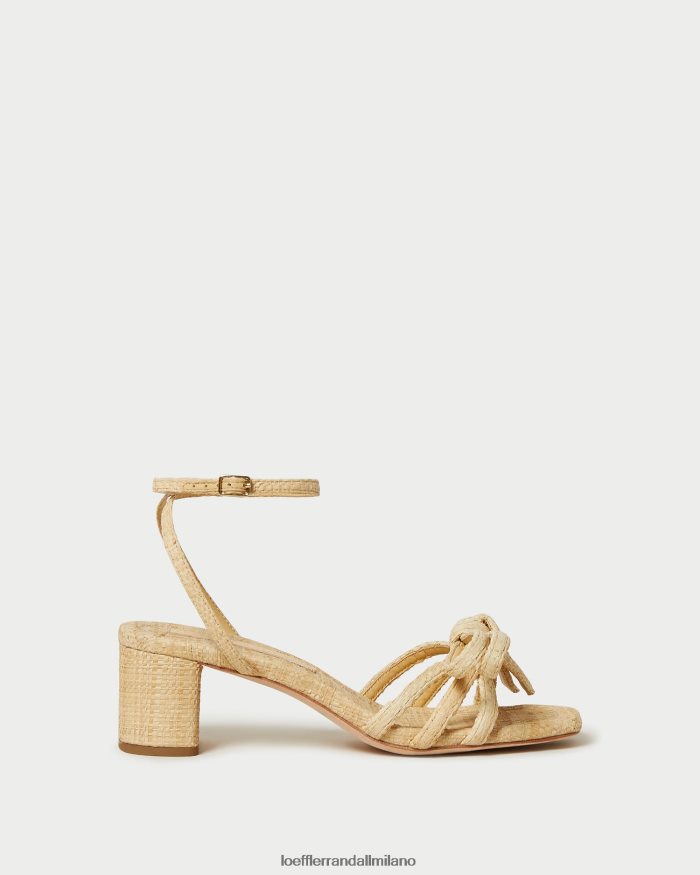 esso Loeffler Randall donne mikel sandalo con fiocco e tacco medio naturale T4022J29 scarpe