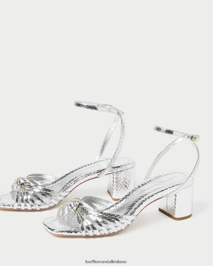 esso Loeffler Randall donne nodo olivia tacco medio argento T4022J74 scarpe