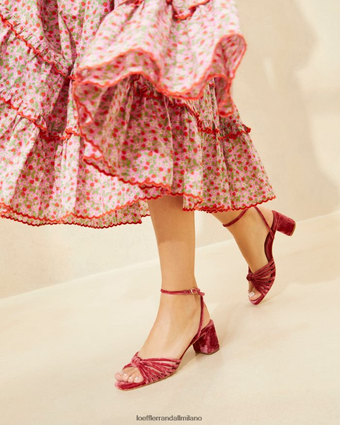 esso Loeffler Randall donne nodo olivia tacco medio rosa tea T4022J80 scarpe