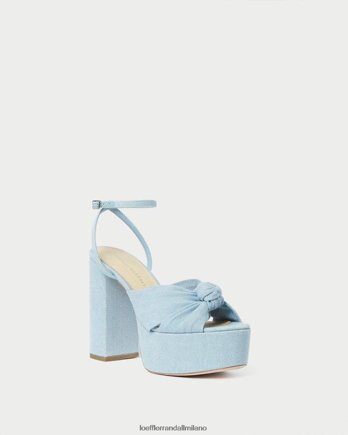 esso Loeffler Randall donne piattaforma nodo roz denim leggero T4022J84 scarpe