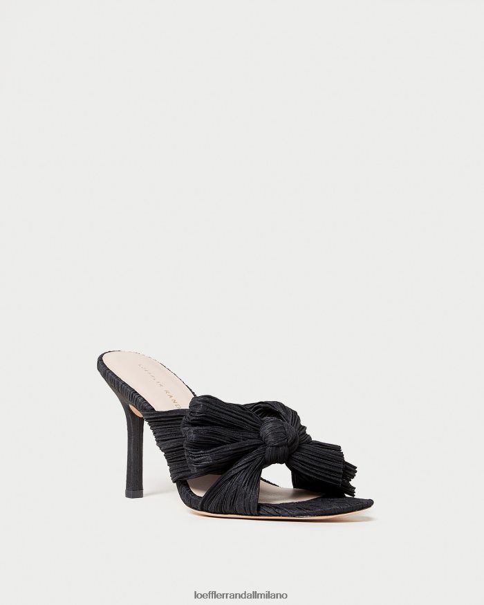 esso Loeffler Randall donne sabot claudia con fiocco plissettato nero T4022J60 scarpe