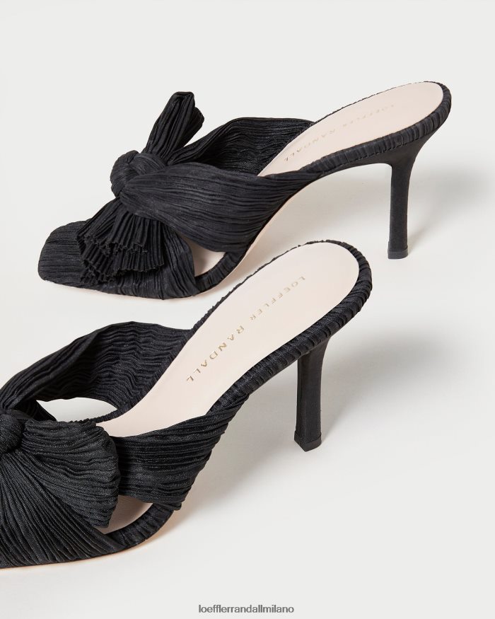 esso Loeffler Randall donne sabot claudia con fiocco plissettato nero T4022J60 scarpe