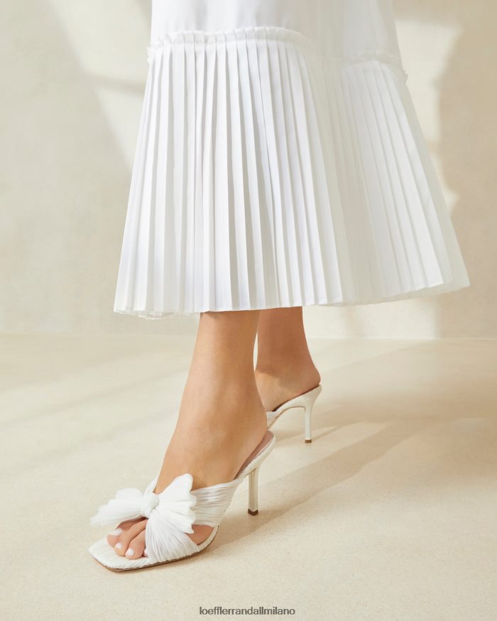 esso Loeffler Randall donne sabot claudia con fiocco plissettato perla T4022J73 scarpe