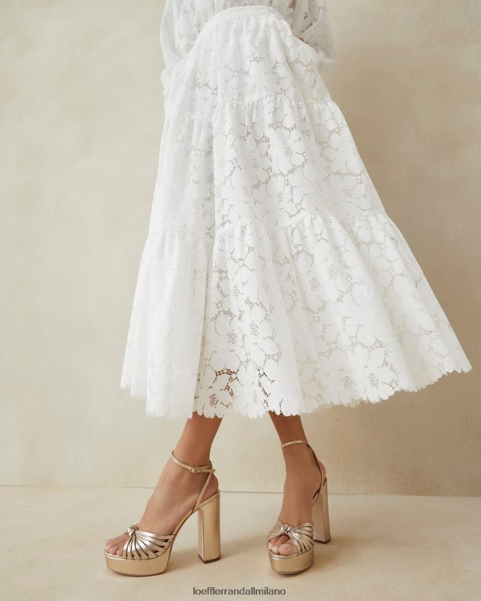 esso Loeffler Randall donne sandalo con plateau rivka con nodo Champagne T4022J27 scarpe