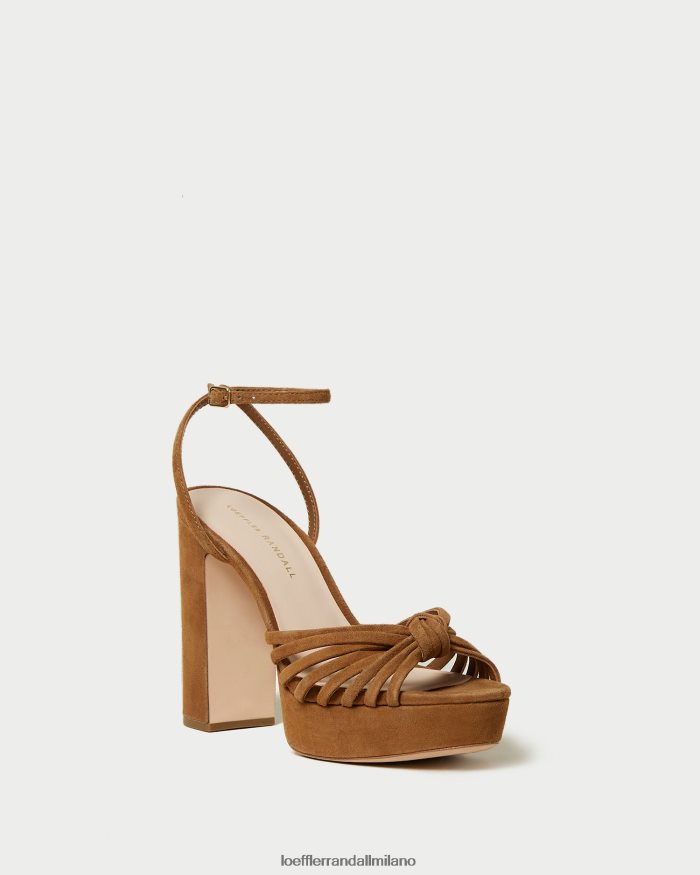 esso Loeffler Randall donne sandalo con plateau rivka con nodo cacao T4022J81 scarpe