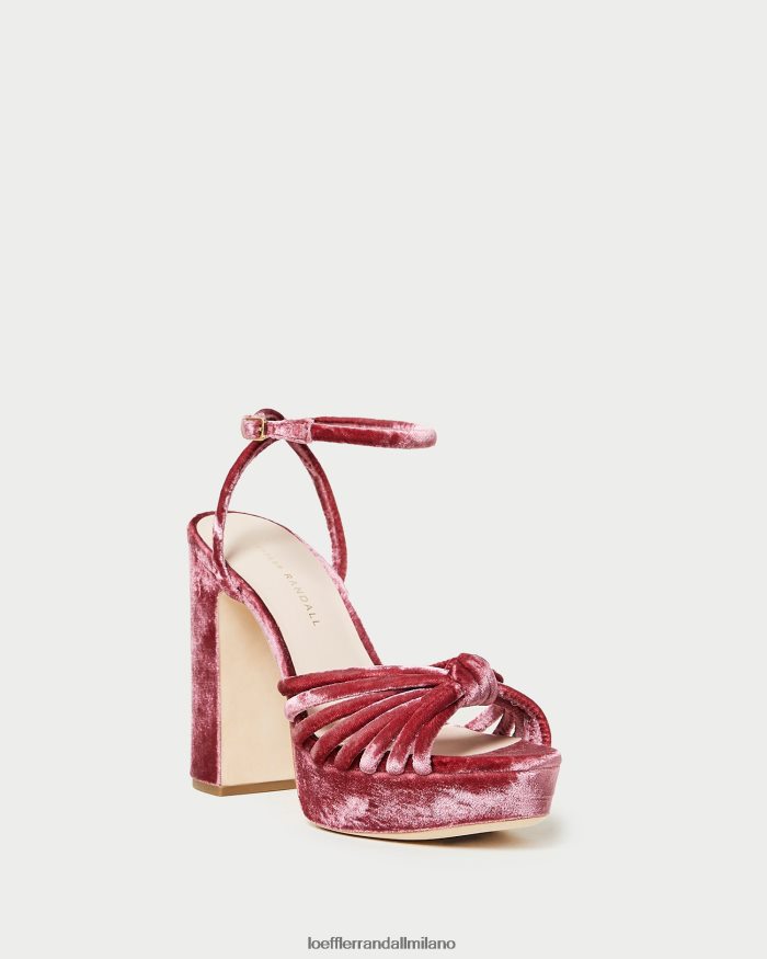 esso Loeffler Randall donne sandalo con plateau rivka con nodo rosa tea T4022J48 scarpe