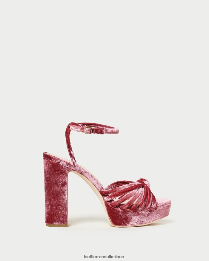 esso Loeffler Randall donne sandalo con plateau rivka con nodo rosa tea T4022J48 scarpe
