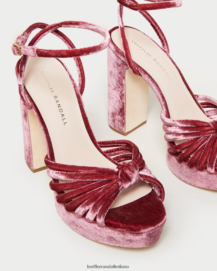 esso Loeffler Randall donne sandalo con plateau rivka con nodo rosa tea T4022J48 scarpe