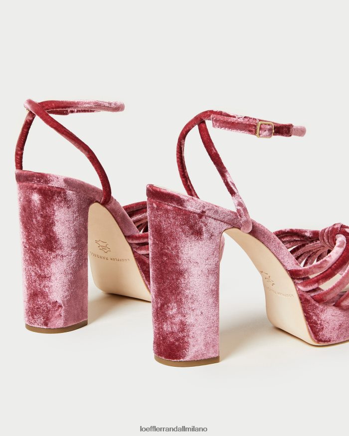 esso Loeffler Randall donne sandalo con plateau rivka con nodo rosa tea T4022J48 scarpe