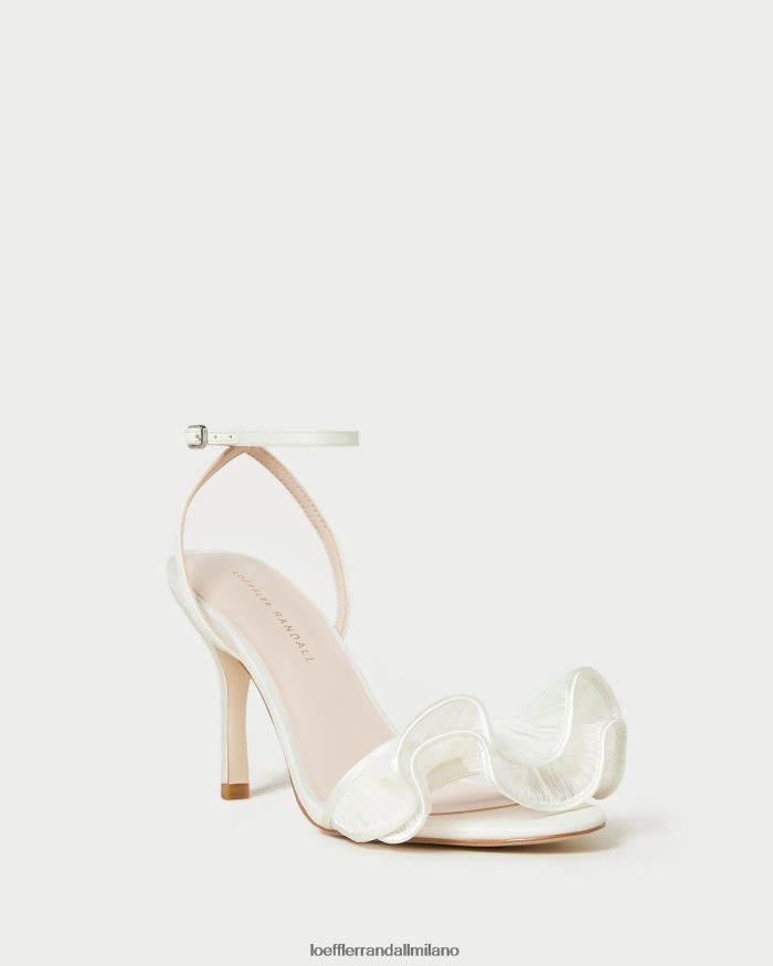 esso Loeffler Randall donne sandalo estella con volant e tacco perla T4022J42 scarpe