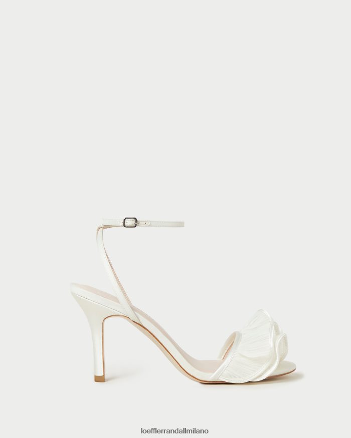 esso Loeffler Randall donne sandalo estella con volant e tacco perla T4022J42 scarpe