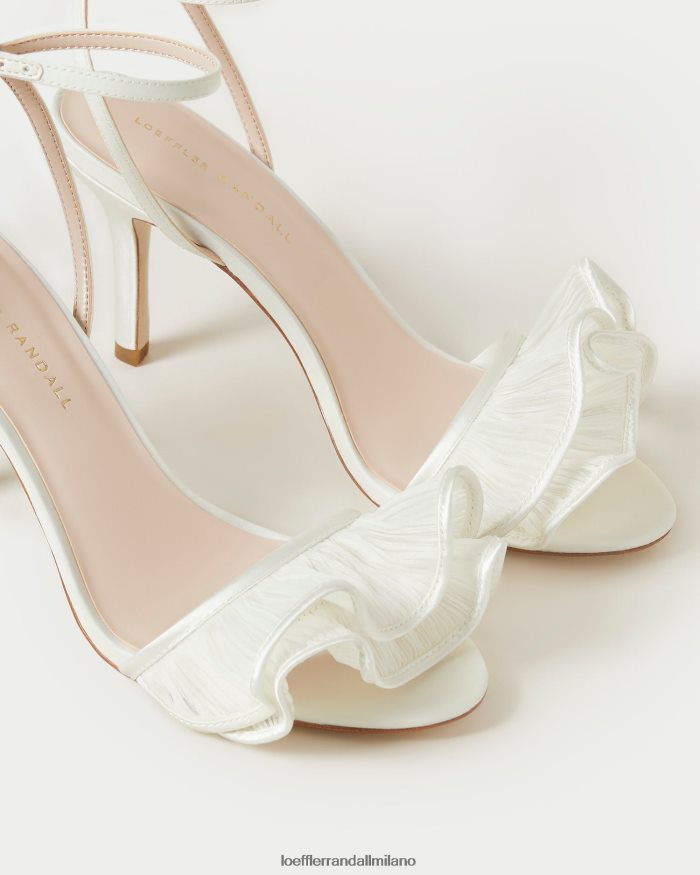 esso Loeffler Randall donne sandalo estella con volant e tacco perla T4022J42 scarpe