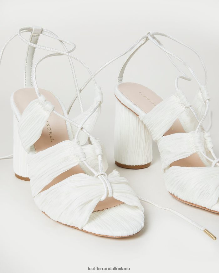 esso Loeffler Randall donne sandalo stringato plissettato teresa perla T4022J83 scarpe