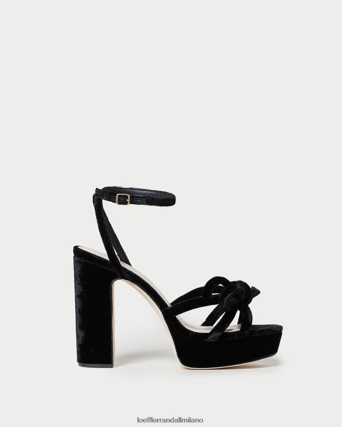 esso Loeffler Randall donne tacco a fiocco con plateau melany nero T4022J55 scarpe