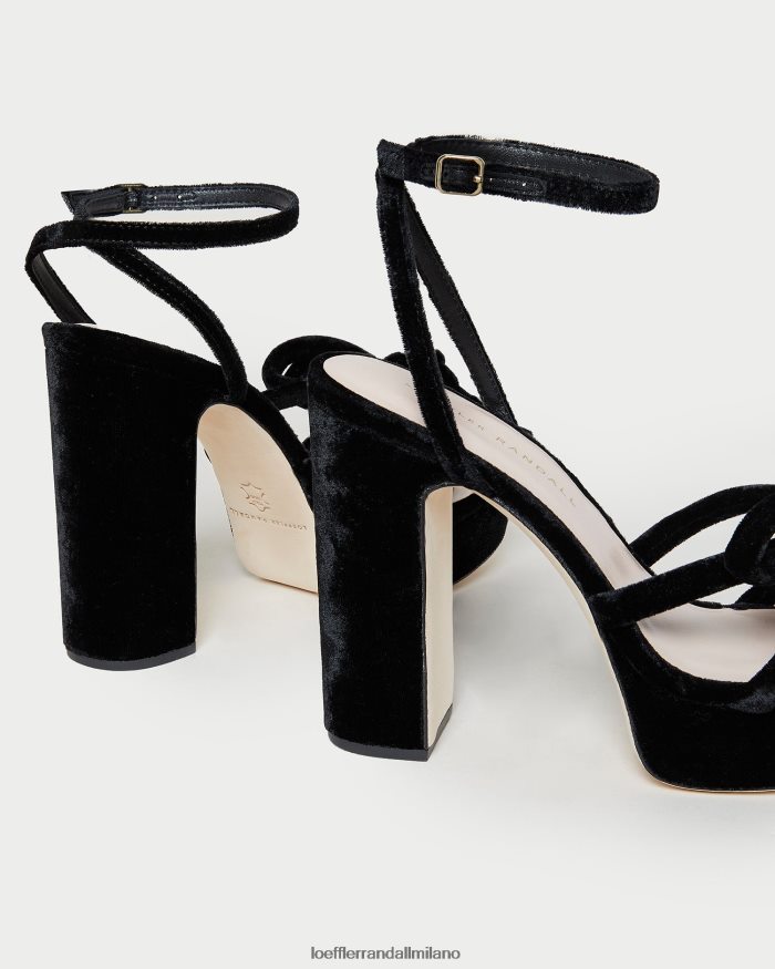 esso Loeffler Randall donne tacco a fiocco con plateau melany nero T4022J55 scarpe