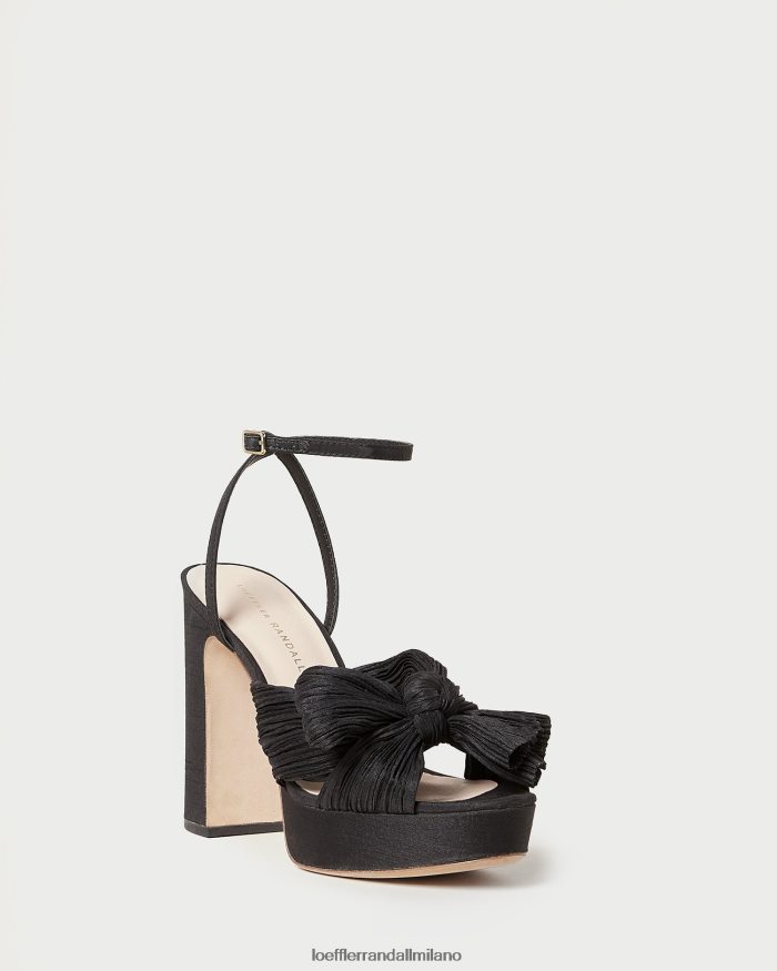 esso Loeffler Randall donne tacco a fiocco con plateau natalia nero T4022J23 scarpe