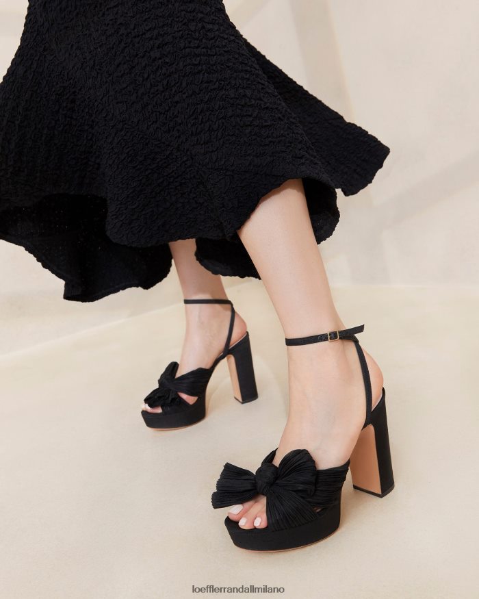 esso Loeffler Randall donne tacco a fiocco con plateau natalia nero T4022J23 scarpe