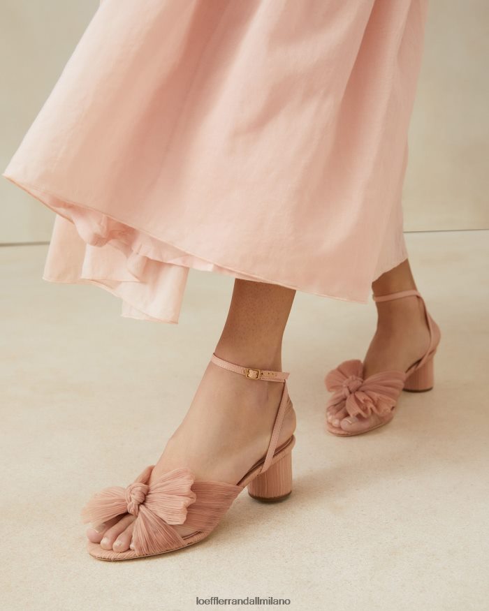 esso Loeffler Randall donne tacco a fiocco plissettato dalia bellezza T4022J30 scarpe