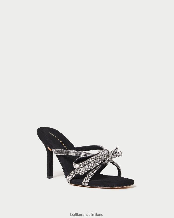 esso Loeffler Randall donne tacco con fiocco in pelle scamosciata Margi nero T4022J71 scarpe