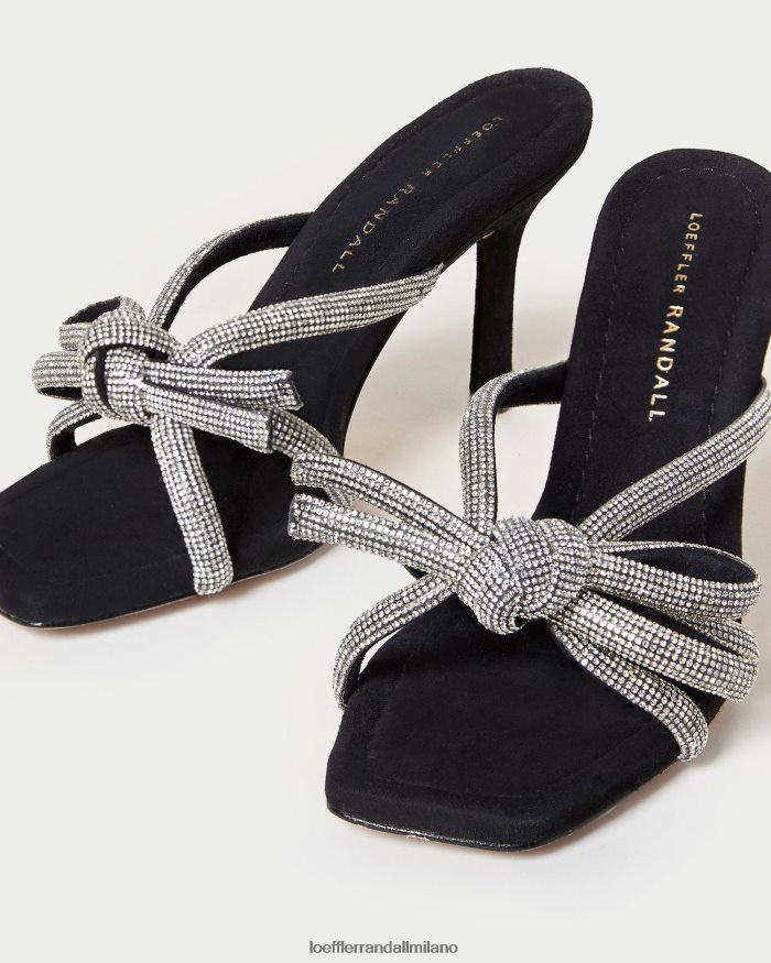 esso Loeffler Randall donne tacco con fiocco in pelle scamosciata Margi nero T4022J71 scarpe