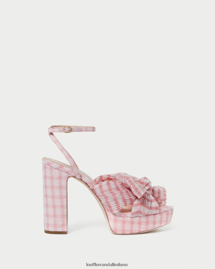 esso Loeffler Randall donne tacco con fiocco natalia percalle rosa tenue T4022J82 scarpe