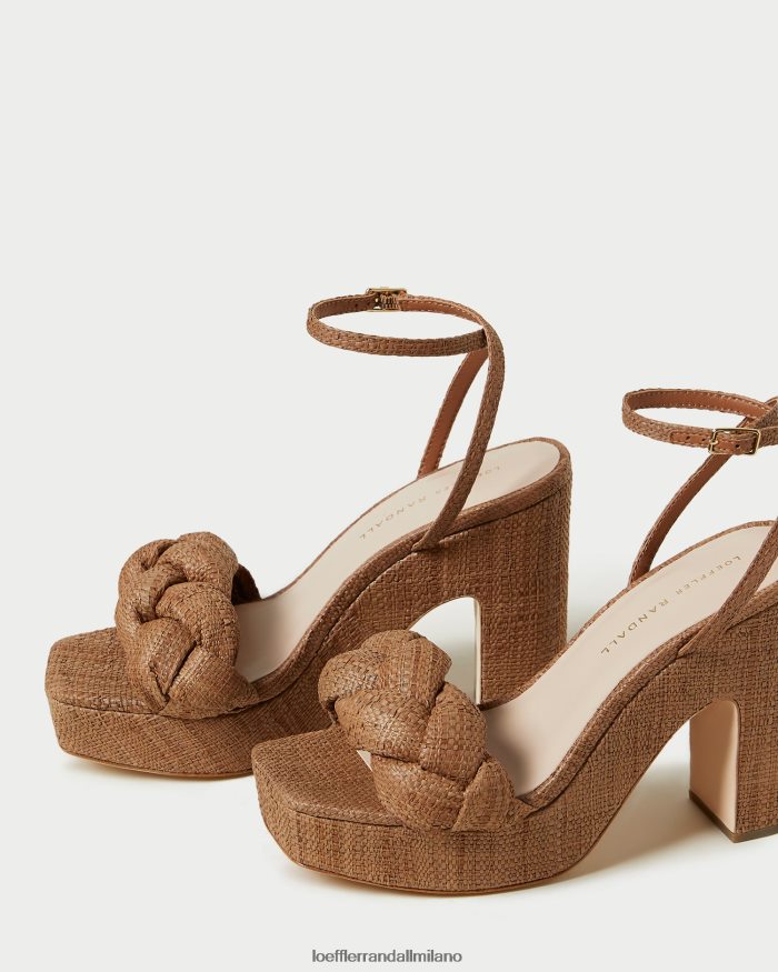 esso Loeffler Randall donne tacco con plateau fae marrone T4022J56 scarpe